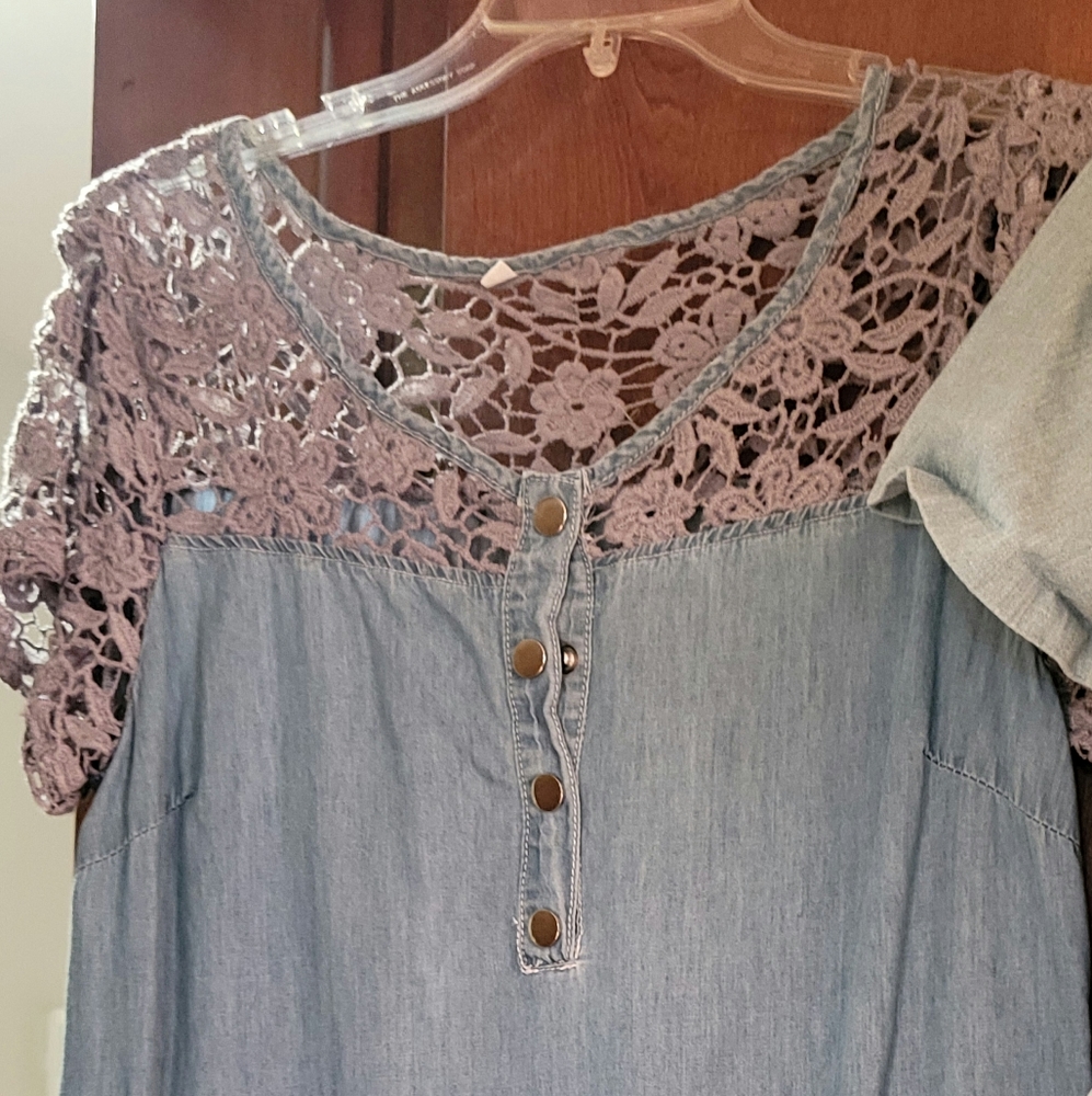 Lace top Denim Dress
